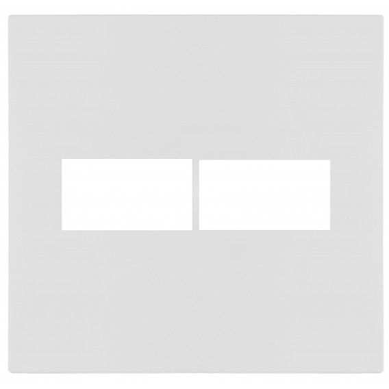 Placa 2 Módulos Separados com Suporte 4x4 - RECTA Branco Satin Fosco